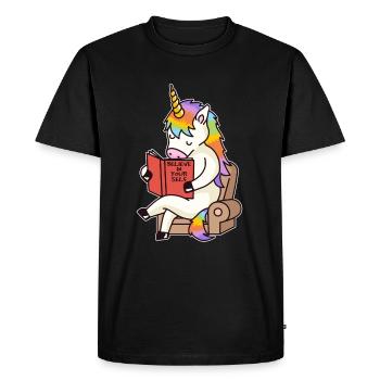 Licorne Lire - T-shirt Premium bio Homme - noir - Devant - Nico (187cm)
