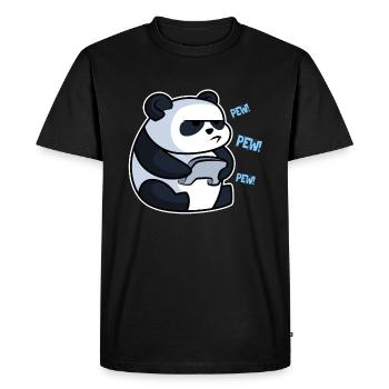 Gaming Panda - Men's Premium Organic T-Shirt - black - Front - Nico (187cm)