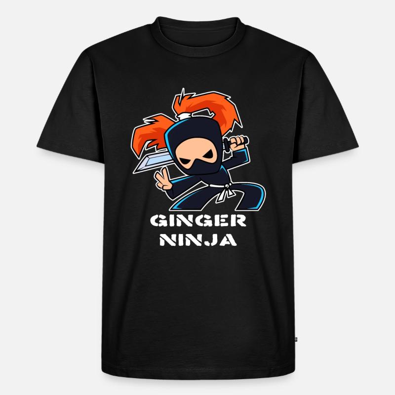 Ginger Ninja - Männer Premium Bio T-Shirt - Schwarz