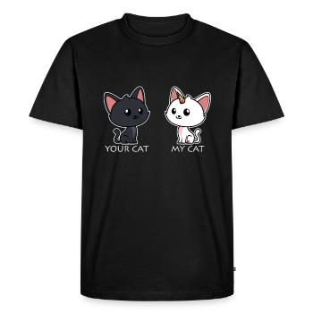Ton chat Mon chat - T-shirt Premium bio Homme - noir - Devant - Nico (187cm)