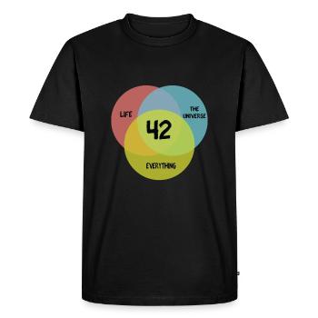 42 La réponse à tout - T-shirt Premium bio Homme - noir - Devant - Nico (187cm)