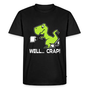 Dino Drôle de papier toilette - T-shirt Premium bio Homme - noir - Devant - Nico (187cm)