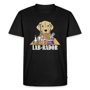 Jeu de mots Labrador - T-shirt Premium bio Homme - noir - Devant - Nico (187cm)