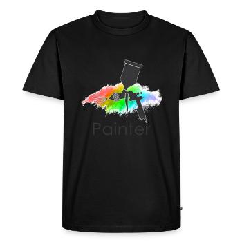 paint - Men's Premium Organic T-Shirt - black - Front - Nico (187cm)