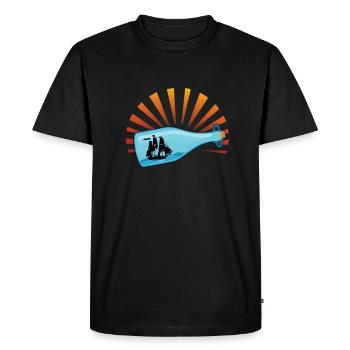 Message in a bottle - Men's Premium Organic T-Shirt - black - Front - Nico (187cm)