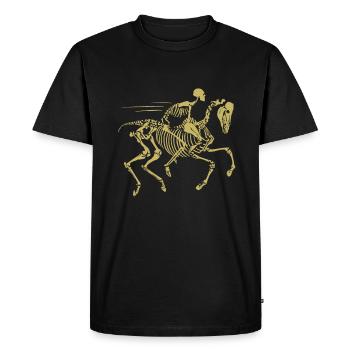 Un cheval à cheval - T-shirt Premium bio Homme - noir - Devant - Nico (187cm)