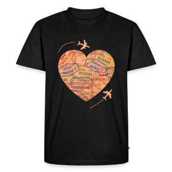 voyageur - T-shirt Premium bio Homme - noir - Devant - Nico (187cm)