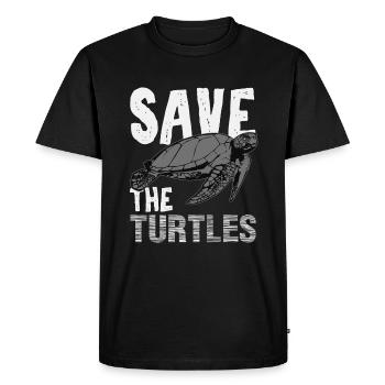 Sauvez les tortues - T-shirt Premium bio Homme - noir - Devant - Nico (187cm)