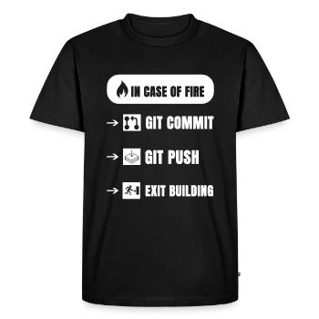 Git fire Funny - Men's Premium Organic T-Shirt - black - Front - Nico (187cm)