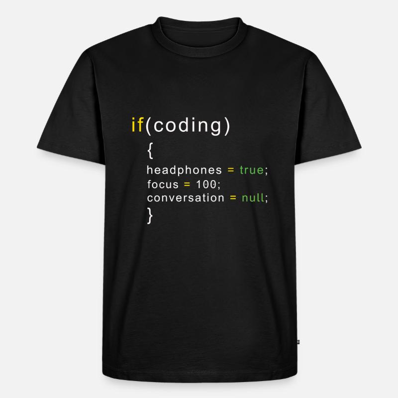 Coder coding - Men's Premium Organic T-Shirt - black