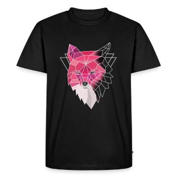 Pink Fox - Men's Premium Organic T-Shirt - black - Front - Nico (187cm)