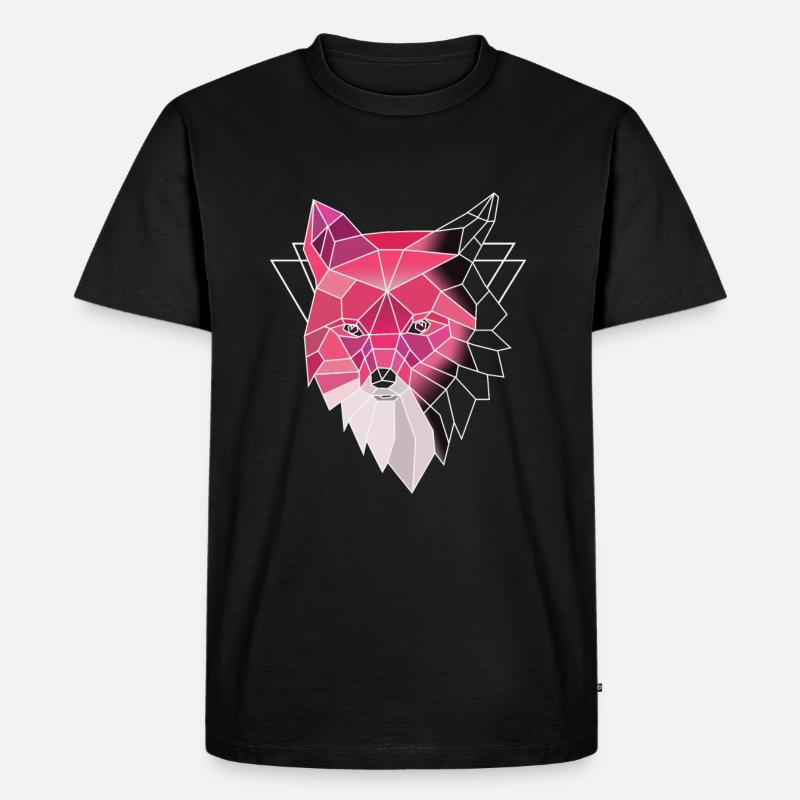 Pinker Fuchs - Männer Premium Bio T-Shirt - Schwarz