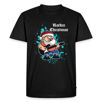 Rock Christmas - Men's Premium Organic T-Shirt - black - Front - Nico (187cm)