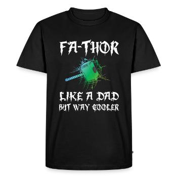 Papa père Fathor - T-shirt Premium bio Homme - noir - Devant - Nico (187cm)