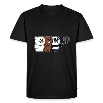 Bear family photo - Men's Premium Organic T-Shirt - black - Front - Nico (187cm)