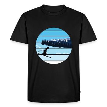 Ski - Men's Premium Organic T-Shirt - black - Front - Nico (187cm)