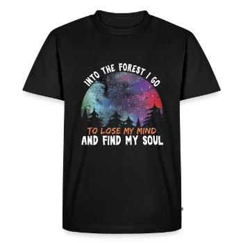Dans la forêt je vais - T-shirt Premium bio Homme - noir - Devant - Nico (187cm)