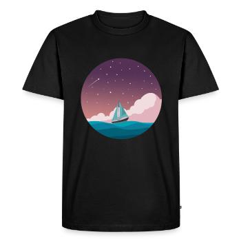 Bateau en haute mer - T-shirt Premium bio Homme - noir - Devant - Nico (187cm)