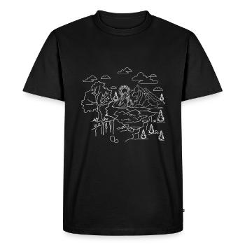Paysage de mère nature - T-shirt Premium bio Homme - noir - Devant - Nico (187cm)