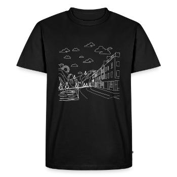 Scène de rue artistique - T-shirt Premium bio Homme - noir - Devant - Nico (187cm)