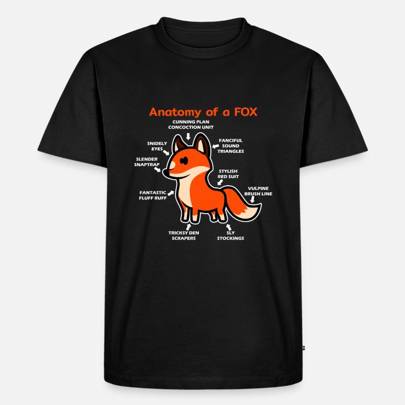 Anatomie eines Fuchs - Männer Premium Bio T-Shirt - Schwarz