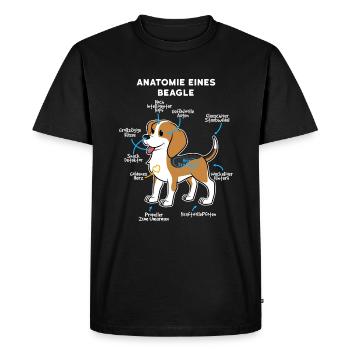 Anatomie d'un beagle - T-shirt Premium bio Homme - noir - Devant - Nico (187cm)