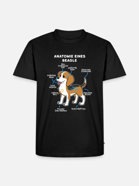 Anatomie Eines Beagle - Männer Premium Bio T-Shirt - Schwarz