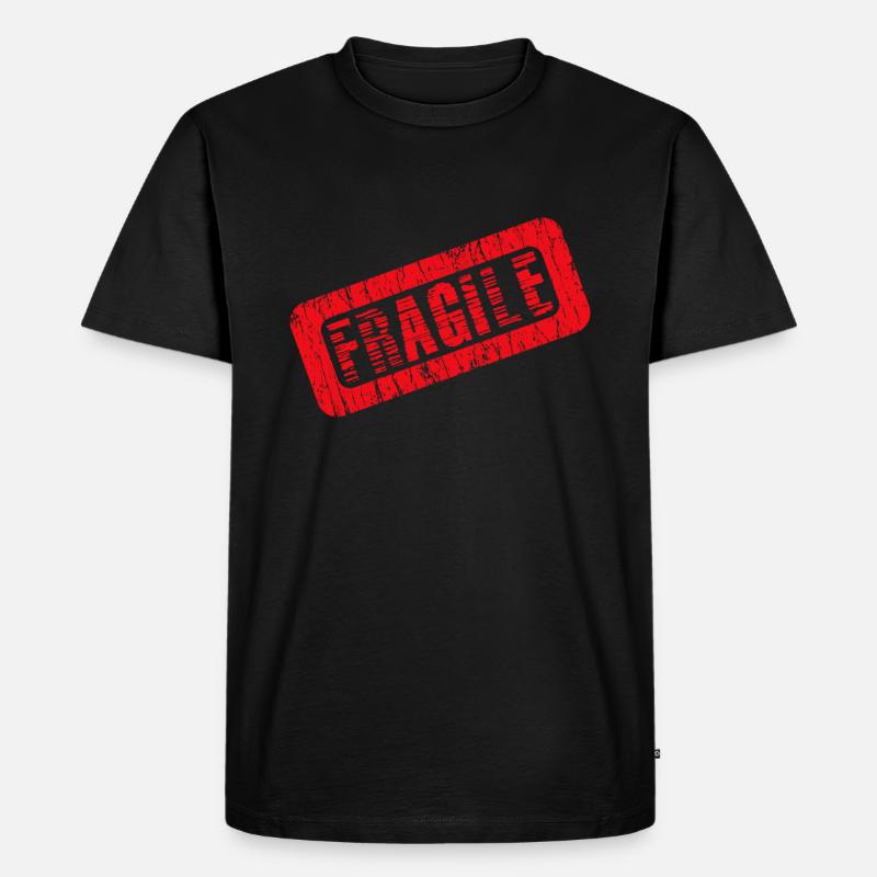 Fragil - Männer Premium Bio T-Shirt - Schwarz