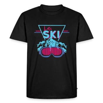 Ski vintage - T-shirt Premium bio Homme - noir - Devant - Nico (187cm)
