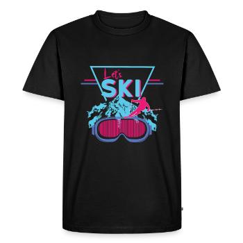 Domaine skiable de ski rétro - T-shirt Premium bio Homme - noir - Devant - Nico (187cm)