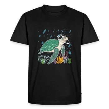Gardez la mer propre tortue - T-shirt Premium bio Homme - noir - Devant - Nico (187cm)