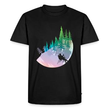 Randonnée pédestre randonneur - T-shirt Premium bio Homme - noir - Devant - Nico (187cm)