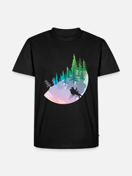 Wanderer Wandertour - Männer Premium Bio T-Shirt - Schwarz