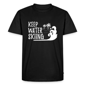 Waterskiing - Men's Premium Organic T-Shirt - black - Front - Nico (187cm)