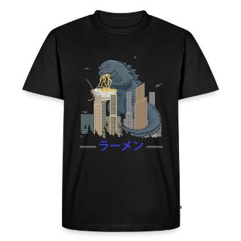 Soupe aux nouilles ramen Monster - T-shirt Premium bio Homme - noir - Devant - Nico (187cm)