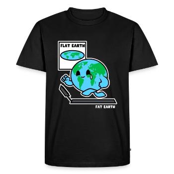 Terre plate Rond Terre - T-shirt Premium bio Homme - noir - Devant - Nico (187cm)
