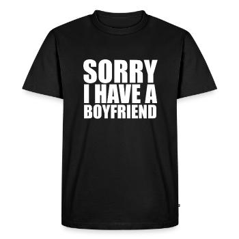 Désolé, j'ai un petit ami copine cadeau couples - T-shirt Premium bio Homme - noir - Devant - Nico (187cm)