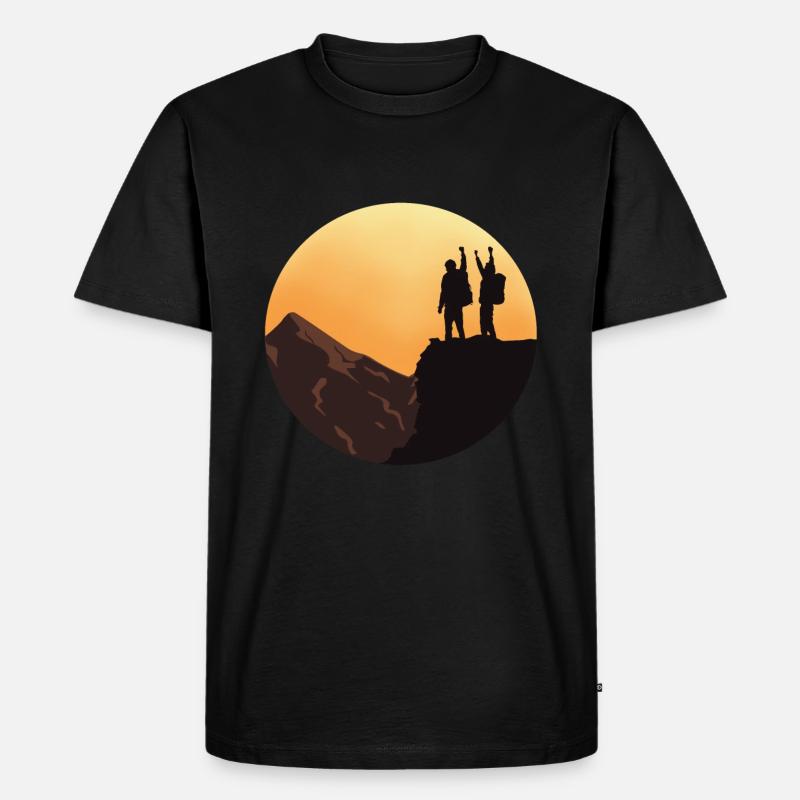 Wanderer Freiheit - Männer Premium Bio T-Shirt - Schwarz