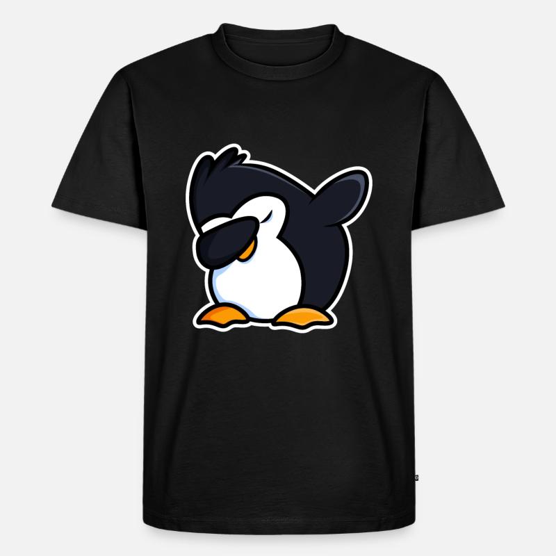 Dab Dabbing Cooler Pinguin - Männer Premium Bio T-Shirt - Schwarz
