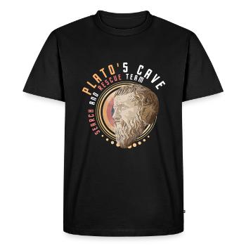 Pièce de la grotte de Platon - T-shirt Premium bio Homme - noir - Devant - Nico (187cm)