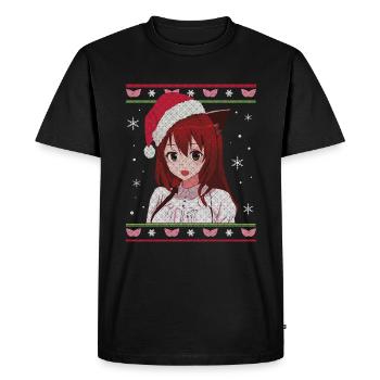 Waifu Material Neko Girl cherche Otaku Senpai à - T-shirt Premium bio Homme - noir - Devant - Nico (187cm)