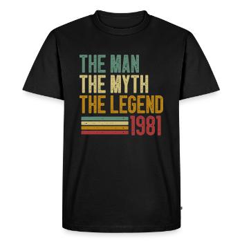 Cadeau d'anniversaire de légende né en 1981 - T-shirt Premium bio Homme - noir - Devant - Nico (187cm)