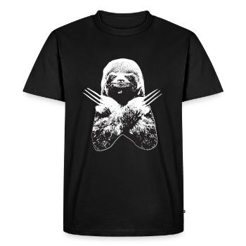 Slotherin Comic Slot Drôle de paresseux - T-shirt Premium bio Homme - noir - Devant - Nico (187cm)