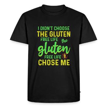 Sans gluten - T-shirt Premium bio Homme - noir - Devant - Nico (187cm)