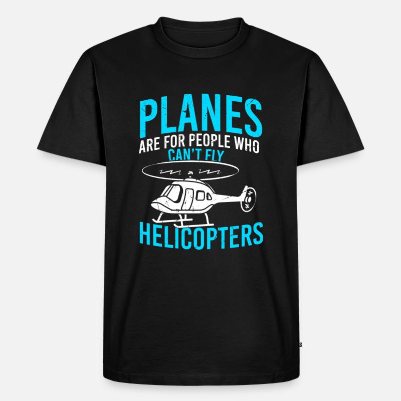 Hubschrauber - Männer Premium Bio T-Shirt - Schwarz