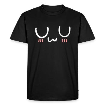 UwU Anime Kawaii Meme - Men's Premium Organic T-Shirt - black - Front - Nico (187cm)