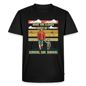 Programmeur Papa - Clouds Server Fils - T-shirt Premium bio Homme - noir - Devant - Nico (187cm)