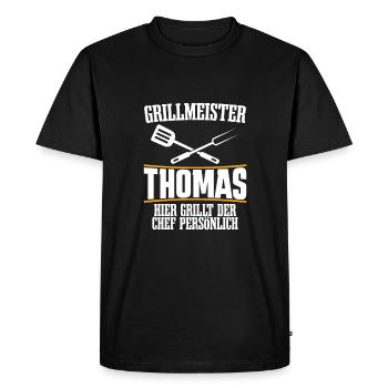 Grillmeister Thomas Grillparty Barbecue Geschenk - Männer Premium Bio T-Shirt - Schwarz - Vorne - Nico (187cm)