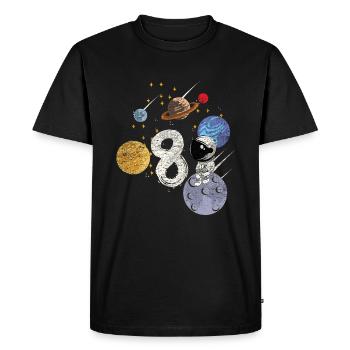 Fils Fille 8ème anniversaire d’enfant astronaute astronaute - T-shirt Premium bio Homme - noir - Devant - Nico (187cm)