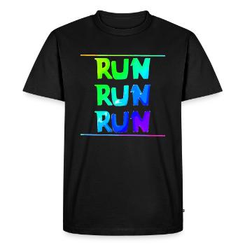 Exécuter run run run | | sportive | en cours d’exécution Aptitude - T-shirt Premium bio Homme - noir - Devant - Nico (187cm)
